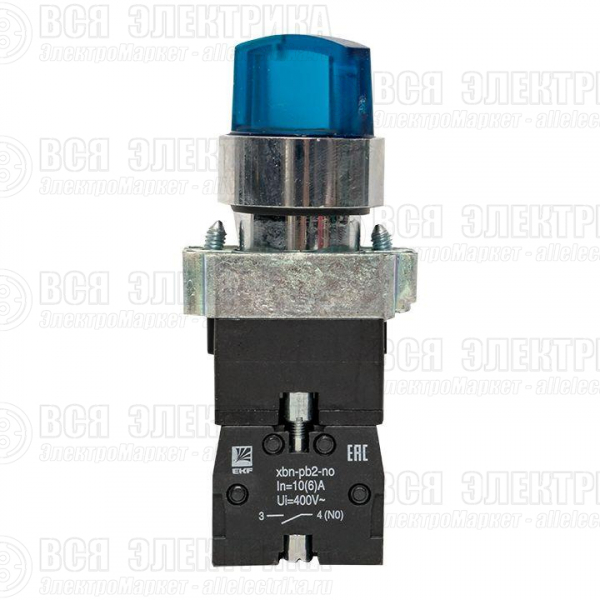 Переключатель BD21 2P с син. подсветкой 230В NO PROxima EKF xb2-bk21-b-230