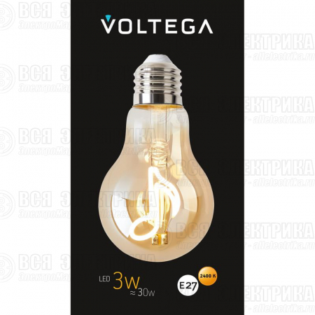 Лампа светодиодная филаментная Loft 271 A60 3Вт 2400К E27 Voltega 8582