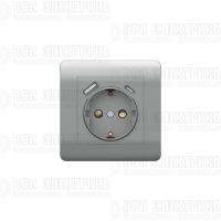Розетка NEW3-E 16А с заземл. защ. шторки с 2-мя заряд. устройствами USB A+C 5В/2.1А серебр. CHINT 431454