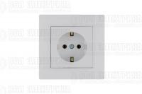 Розетка 1-м Karea RIZZ с заземл. бел. Makel 88001028