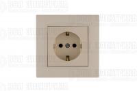 Розетка 1-м Karea RIZZ с заземл. крем Makel 88010028