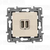 Розетка USB 2-м СП 2мод. Etika 240В/5В 2400мА механизм сл. кость Leg 672394