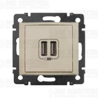 Розетка USB 2-м СП Valena сл. кость Leg 774170