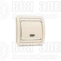 Выключатель 1-кл. СП Mimoza 10А IP20 с подсветкой крем./крем. Makel 25021