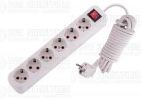 Удлинитель 6х5м с заземл. 16А IP20 Lila с выкл. LEZARD 720-0605-602