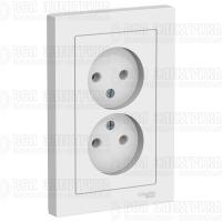 Розетка 2-м СП AtlasDesign 16А IP20 без заземл. в сборе бел. SE ATN000120