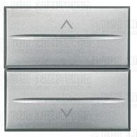 Выключатель для жалюзи кнопочный 2-кл. 2мод. Axolute Axial 10А 250В 1Р(NO)+ 1Р(NO) алюм. Leg BTC HC4037/2