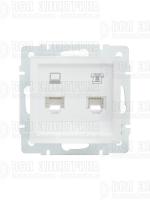 Розетка компьютерная + телефонная 1-м СП Vesna механизм бел. LEZARD 742-0288-143