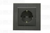Розетка 1-м Karea LINE STAR с заземл. дым. металлик Makel 86050028