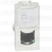Розетка компьютерная СП 1мод. Mosaic RJ45 кат.5E UTP механизм бел. Leg 076551