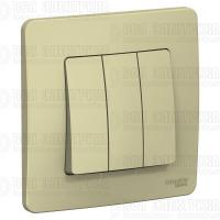 Выключатель 3-кл. СП Blanca 10А IP20 (сх. 1+1+1) 250В беж. SE BLNVS100507