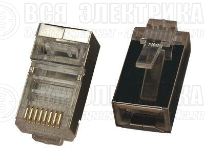 Джек компьютерный RJ45 (8P8C) кат.5E с экраном (уп.100шт) Rexant 05-1023