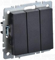 Выключатель 3-кл. СП BRITE ВС10-3-0-БрЧ 10А механизм черн. IEK BR-V30-0-10-K02