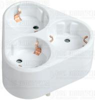 Разветвитель 3-м 16А IP20 Т-01/03 2P+PE треугольн. бел. IEK WTP10-16-03-Z-K01