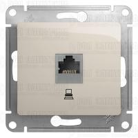 Розетка компьютерная 1-м Glossa RJ45 кат.5E механизм молочн. SE GSL000981K