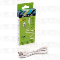 Кабель USB-Type C 3А 1.2м зарядка + передача данных бел. (коробка) ERGOLUX 15095