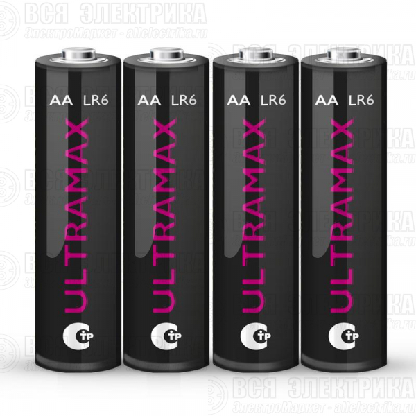 Элемент питания алкалиновый AA/LR6 1.5В Ultra Max LR6UM-B4 BL-4 (уп.4шт) ФАZА 5043022