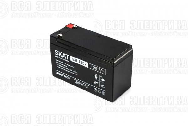 Аккумулятор 12В 7А.ч макс. ток заряда 2.1А SKAT SB 1207 Бастион 2533