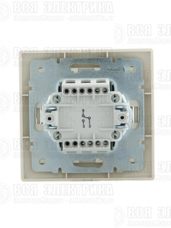 Переключатель проходной 1-кл. СП Mira 10А IP20 со вставкой крем. LEZARD 701-0303-105