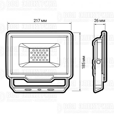 Прожектор светодиодный PFL-C3 70Вт 6500К IP65 ДО закален. прозр. стекло JazzWay 5023604A