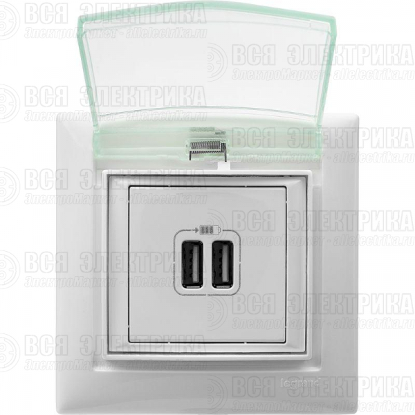 Розетка USB 2-м СП Valena бел. Leg 770470