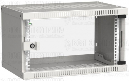Шкаф LINEA WE 6U 550х350мм стекл. дверь сер. ITK LWE3-06U53-GF