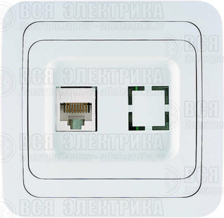 Розетка компьютерная 1-м СП Mimoza 16А IP20 бел./бел. Makel 12035