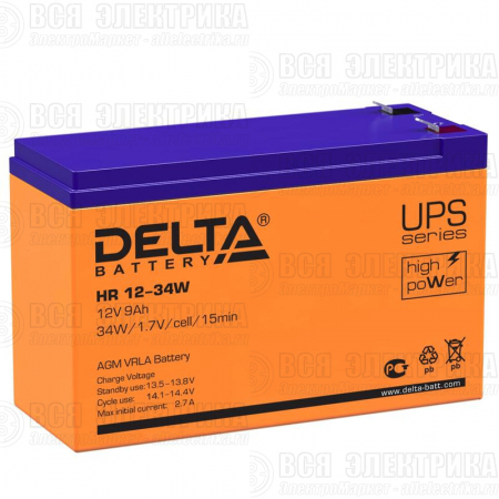 Аккумулятор UPS 12В 9А.ч HR 12-34 W Delta 4614010630004