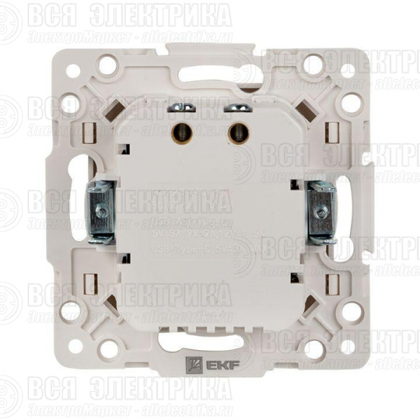 Розетка USB 2-м Стокгольм тип A+C механизм бел. PROxima EKF EYR-2USB-type-C