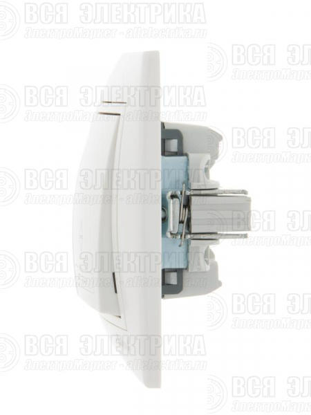Переключатель проходной 2-кл. СП Mira 10А IP20 с бел.вставкой бел. LEZARD 701-0202-106
