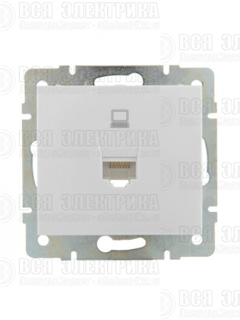 Розетка компьютерная СП Rain RJ45 16А IP20 механизм бел. LEZARD 703-0288-139