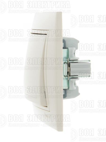 Выключатель 1-кл. СП Mira 10А IP20 со вставкой крем. LEZARD 701-0303-100