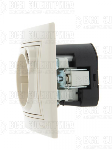 Розетка 1-м СП Mira 16А с заземл. + USB разъем крем. LEZARD 701-0303-181