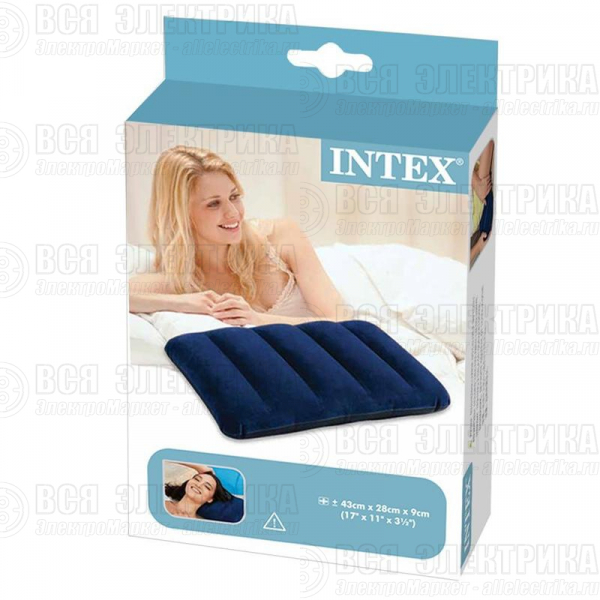 Подушка надувная флокированная 43х28х9см (68672) INTEX 6941057403878