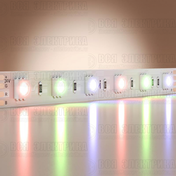 Лента светодиодная 24В 5050 14.4Вт/м RGB IP20 (уп.5м) Maytoni 201197