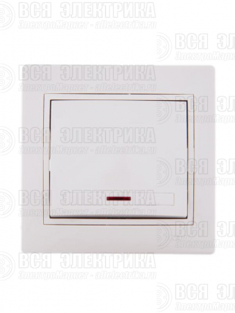 Выключатель 1-кл. СП Mira 10А IP20 с подсветкой со вставкой крем. LEZARD 701-0303-111