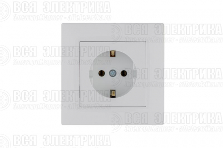 Розетка 1-м Karea RIZZ с заземл. бел. Makel 88001028