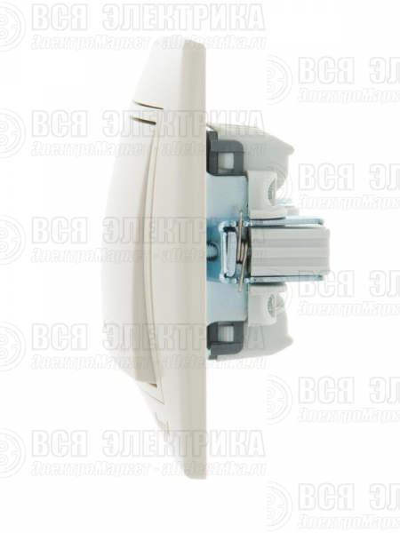 Переключатель проходной 1-кл. СП Mira 10А IP20 со вставкой крем. LEZARD 701-0303-105