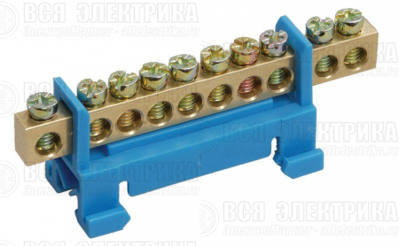 Шина нулевая на DIN-изол. "Стойка" ШНИ 6х9-10-С-С IEK YNN10-69-10P-K07