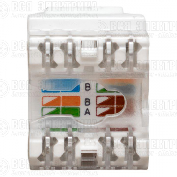 Модуль Keystone RJ45 кат.6 неэкранир. 110 IDC 180град. бел. TERACOM PRO EKF TRP-KSTN-180D-6UTP-WH