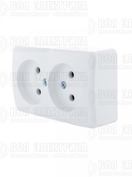 Розетка 2-м ОП Viola 16А IP20 без заземл. бел. LEZARD 751-0200-128