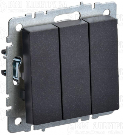 Выключатель 3-кл. СП BRITE ВС10-3-0-БрЧ 10А механизм черн. IEK BR-V30-0-10-K02
