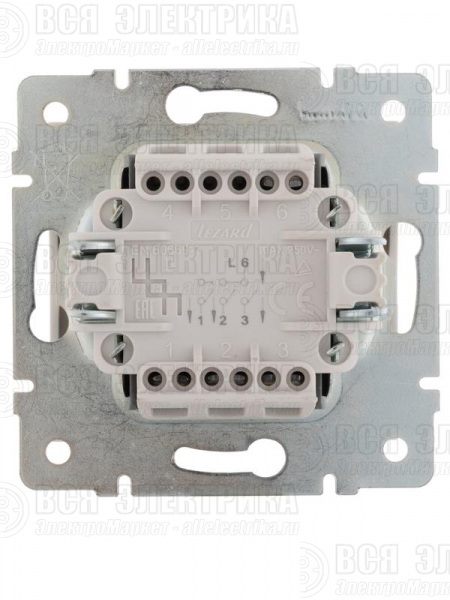 Выключатель 3-кл. СП Rain IP20 механизм бел. LEZARD 703-0288-109