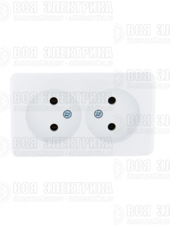 Розетка 2-м ОП Viola 16А IP20 без заземл. бел. LEZARD 751-0200-128