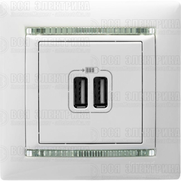 Розетка USB 2-м СП Valena бел. Leg 770470