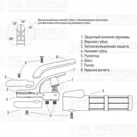 Держатель электрода 500А С-type Rexant 16-0851