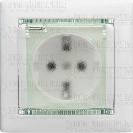 Розетка 1-м СП Valena 16А IP44 2P+E с заземл. защ. шторки с крышкой немецк. стандарт механизм бел. Leg 774220