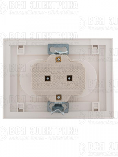 Розетка 2-м СП Rain 16А IP20 без заземл. с хром. боковой вставкой керамика бел. LEZARD 703-0225-128