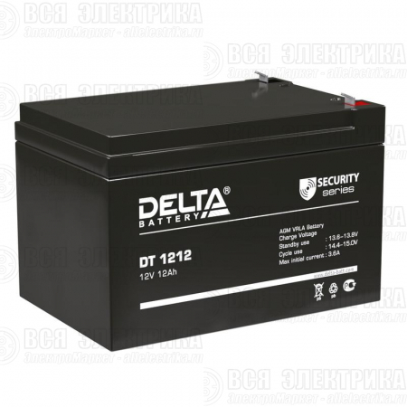 Аккумулятор ОПС 12В 12А.ч DT 1212 Delta 4614010040013