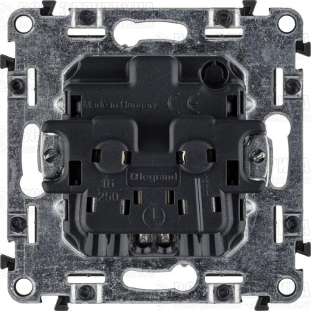 Розетка 1-м СП Valena Allure 16А IP2X 250В 2P+E безвинт. клеммы с лицев. панелью механизм сл. кость Leg 753821